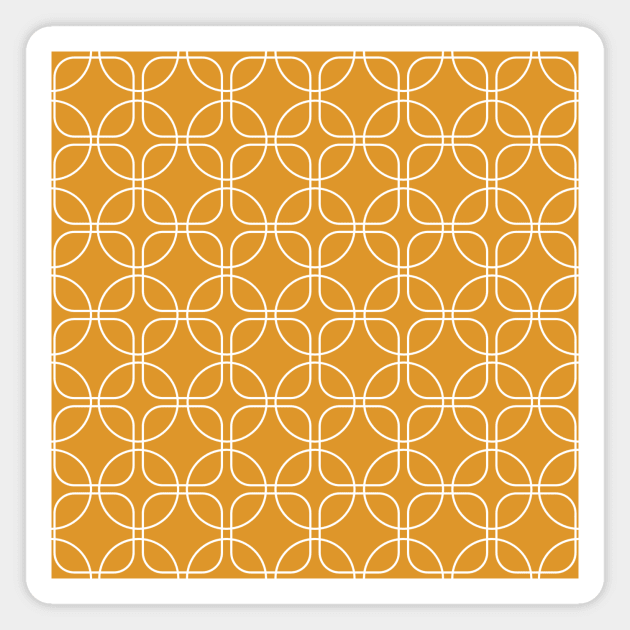 Retro Orange and White Pattern Magnet by OrchardBerry